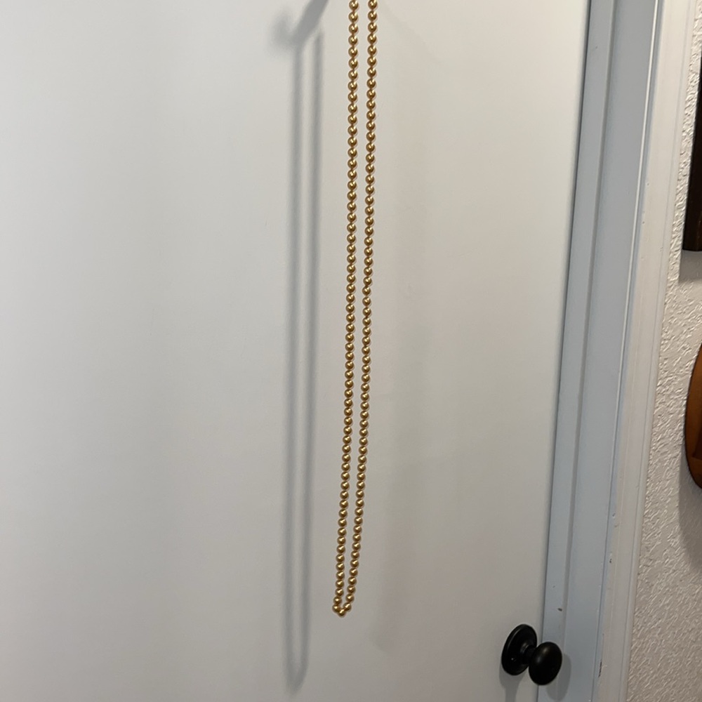 KJL Glass Gold Pearl Necklace, 46” strand Kenneth Jay Lane, Vintage Necklace - Picture 5 of 5